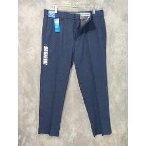 Haggar Pants Mens 34x29 Navy Blue Straight Fit Cool Right Performance Flex Golf